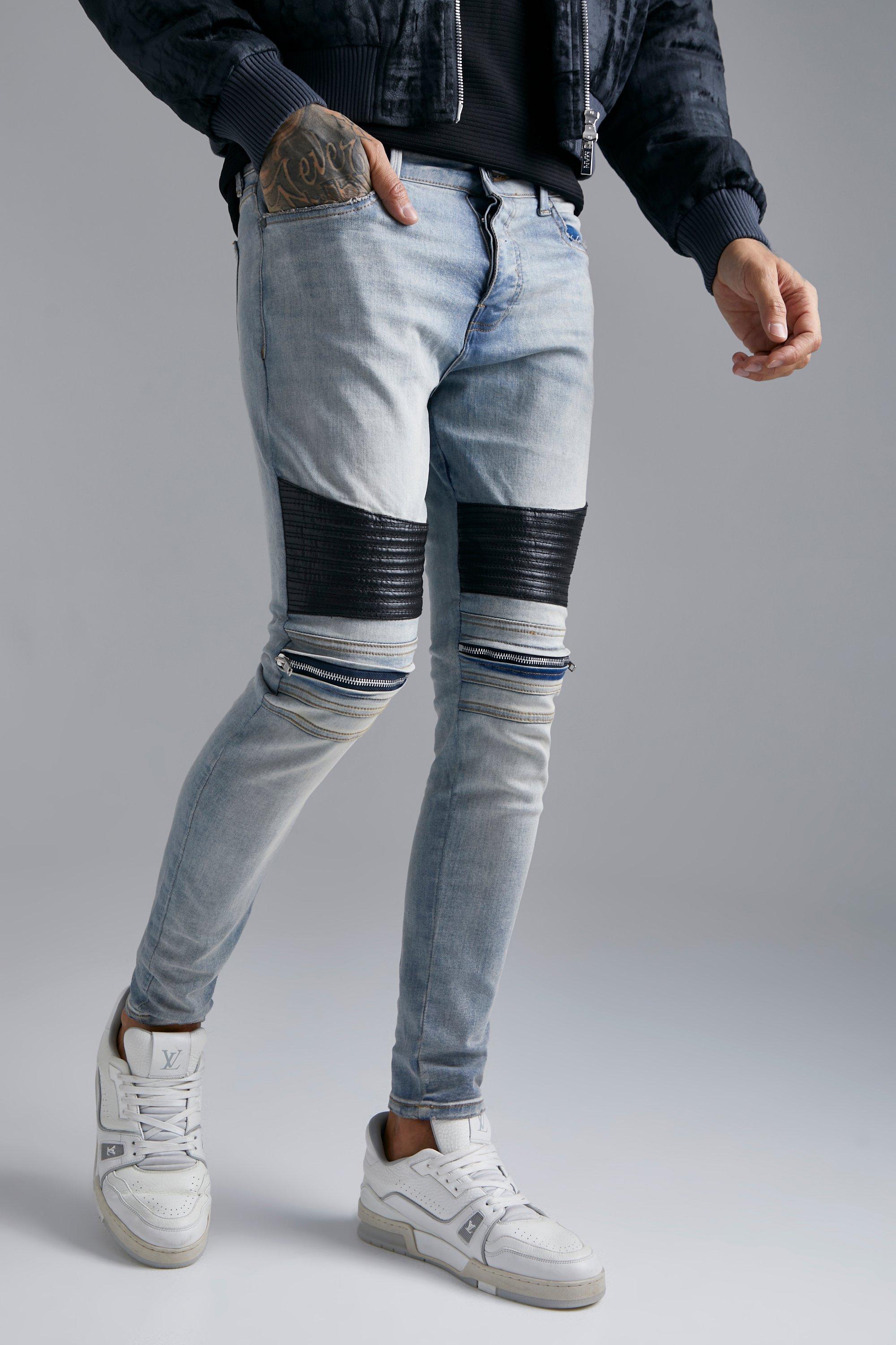 Boohooman on sale biker jeans